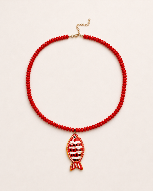 FISH NECKLACE RED