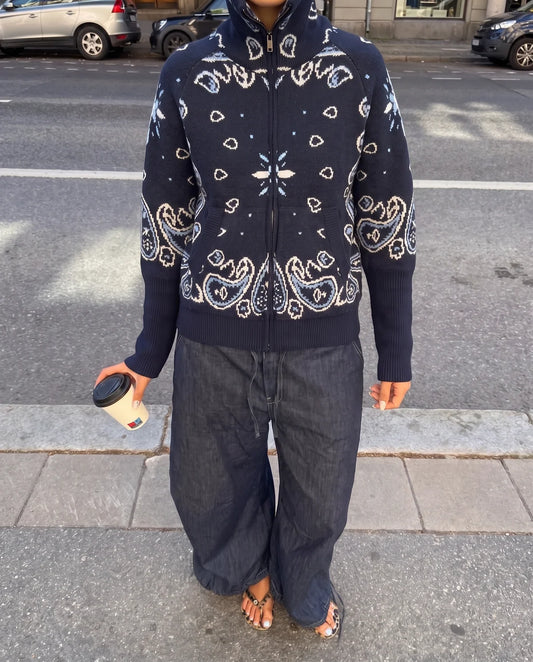 Marlow Bandana Cardigan Navy