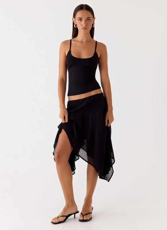 NIKA MIDI SKIRT BLACK